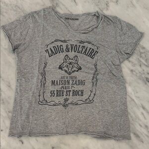 Zadig & Voltaire Kids Gray Graphic Tee